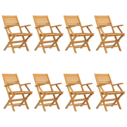 Folding Garden Chairs 8pcs 55x62x90cm Solid Wood Teak - Image 2