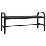 Garden Bench 124.5cm Steel WPC Black
