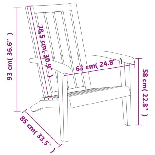 Garden Adirondack Chair Brown Polypropylene - Image 8