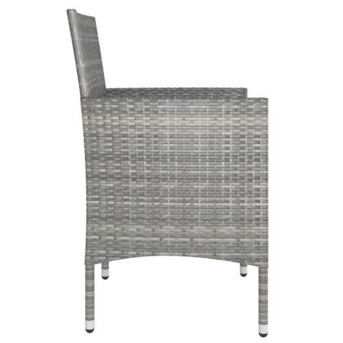 4-Piece Garden Chair Stool Set Poly Rattan Grey - Image 5