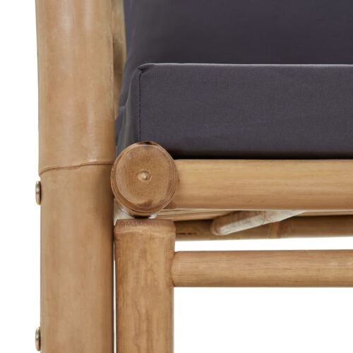 Garden Bench with Cushions 115cm Bamboo - Image 7