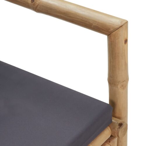 Garden Bench with Cushions 115cm Bamboo - Image 8