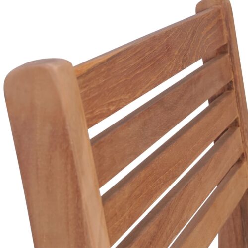 Stackable Garden Chairs 8pcs Solid Teak Wood - Image 4