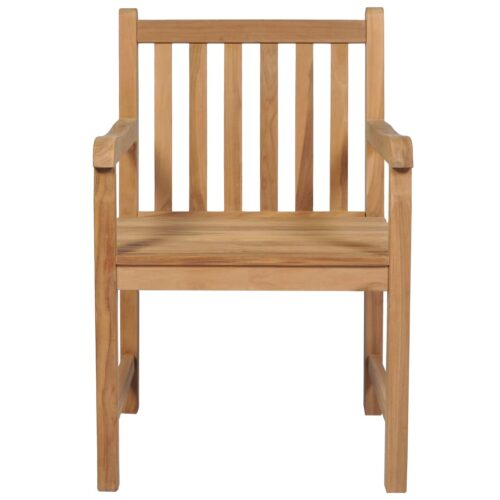 Garden Chairs 4pcs with Anthracite Cushions Solid Teak Wood - Image 3