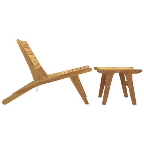 Garden Chair with Footrest Solid Wood Teak - Image 4