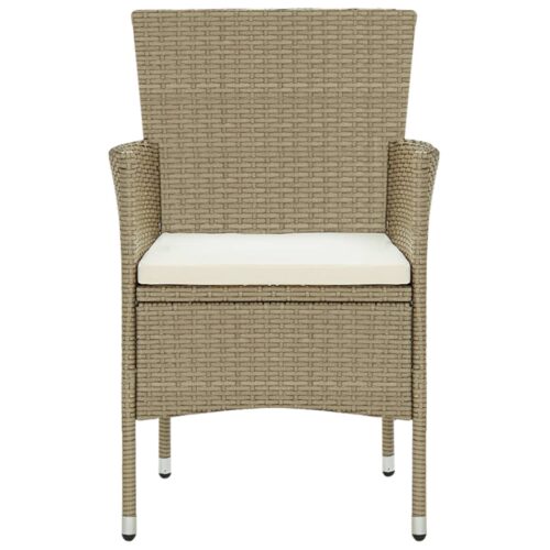 Garden Dining Chairs 2pcs Poly Rattan Beige - Image 3