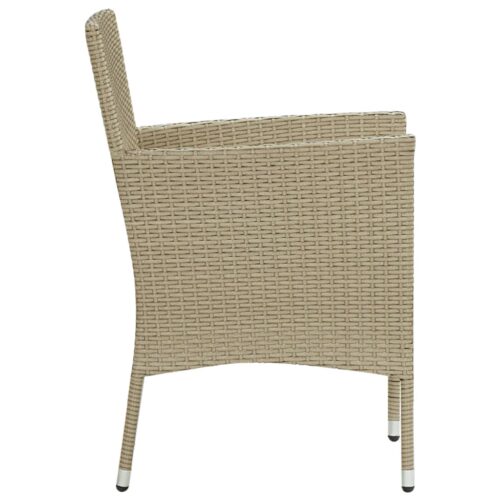 Garden Dining Chairs 2pcs Poly Rattan Beige - Image 4