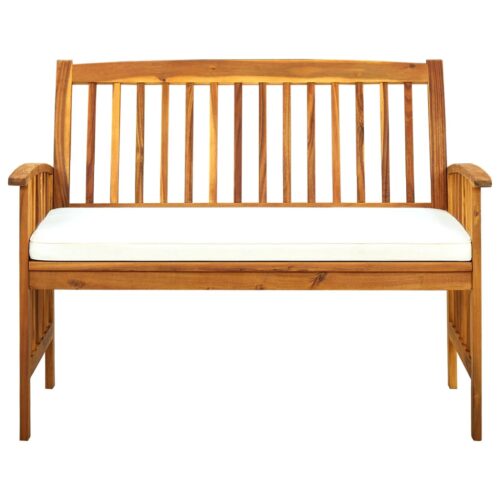 Garden Bench with Cushion 119cm Solid Acacia Wood - Image 2