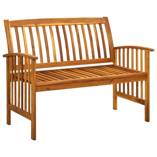 Garden Bench with Cushion 119cm Solid Acacia Wood - Image 5