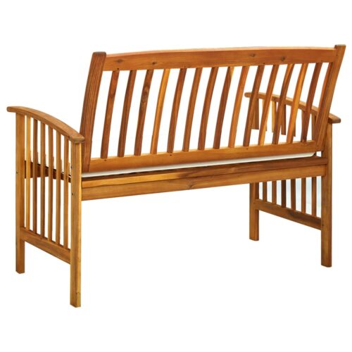 Garden Bench with Cushion 119cm Solid Acacia Wood - Image 6