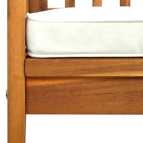 Garden Bench with Cushion 119cm Solid Acacia Wood - Image 8