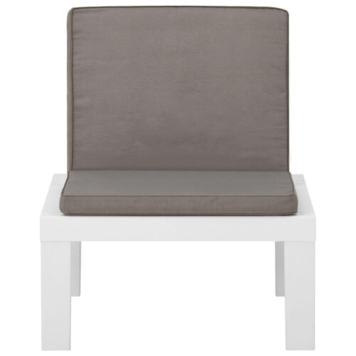 Garden Lounge Chairs with Cushions 2pcs Plastic White - Image 4