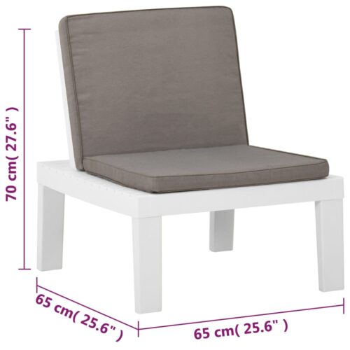 Garden Lounge Chairs with Cushions 2pcs Plastic White - Image 8