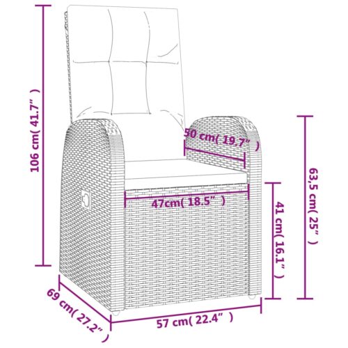 5-Piece Garden Dining Set with Cushions Black Poly Rattan Wicker Outdoor Patio Furniture - Image 9