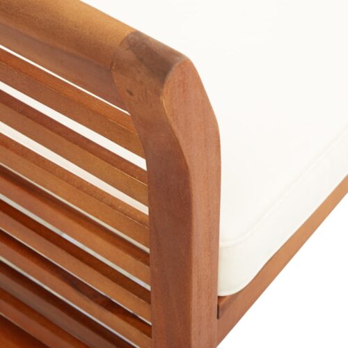 Garden Dining Chairs with Cushions 8pcs Solid Wood Acacia - Image 7