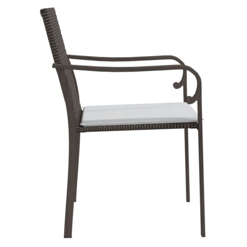 Garden Chairs with Cushions 2pcs Brown 56x59x84cm Poly Rattan - Image 5