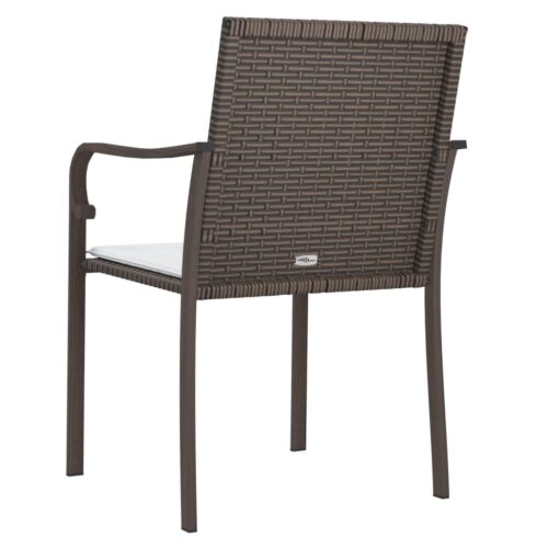 Garden Chairs with Cushions 2pcs Brown 56x59x84cm Poly Rattan - Image 6