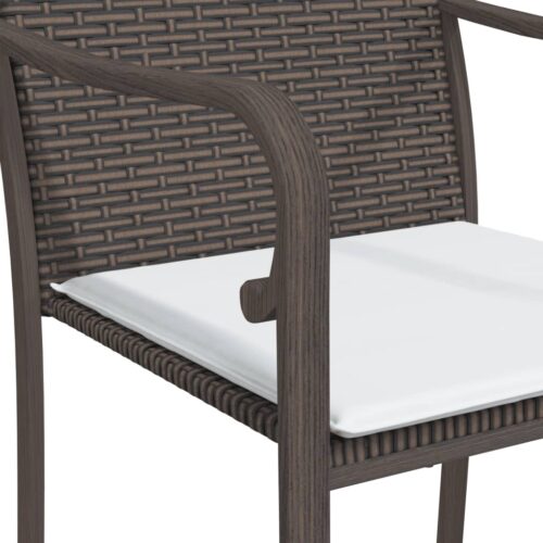 Garden Chairs with Cushions 2pcs Brown 56x59x84cm Poly Rattan - Image 7
