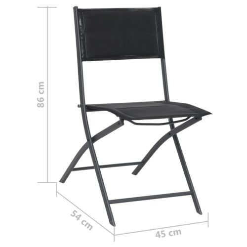 Folding Outdoor Chairs 2pcs Steel Textilene - Image 8