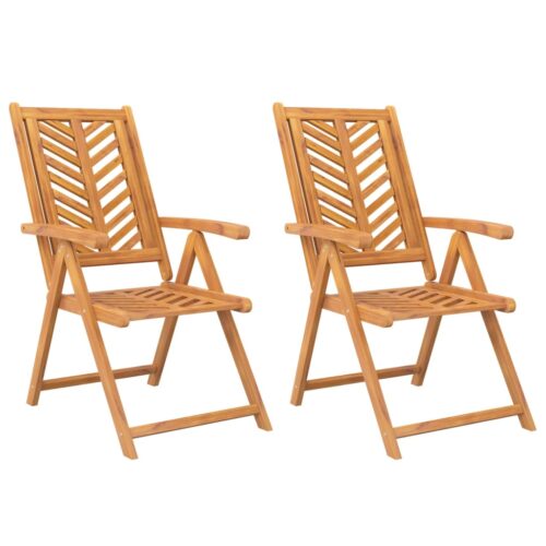 Reclining Garden Chairs 2pcs Solid Wood Acacia