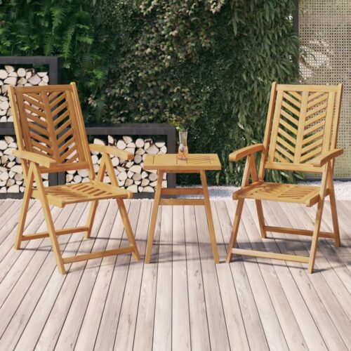 Reclining Garden Chairs 2pcs Solid Wood Acacia - Image 2