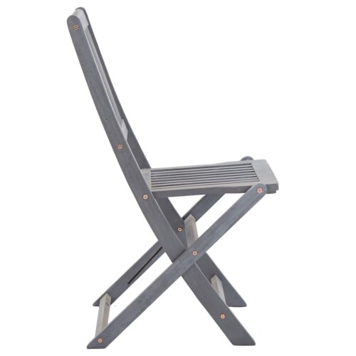 Folding Outdoor Chairs 4pcs Solid Acacia Wood - Image 3