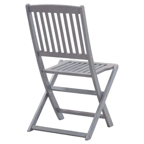 Folding Outdoor Chairs 4pcs Solid Acacia Wood - Image 4