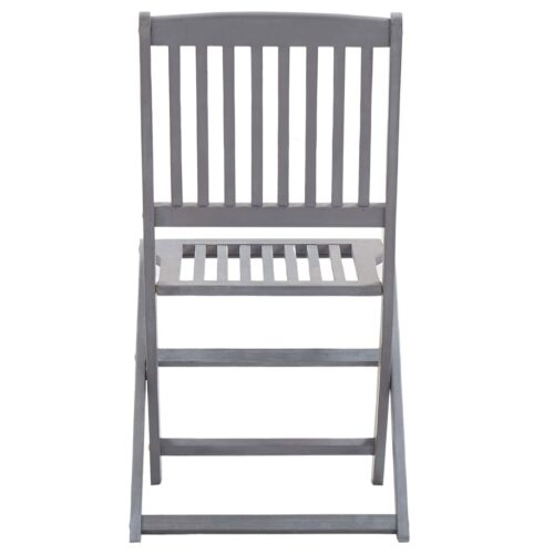 Folding Outdoor Chairs 4pcs Solid Acacia Wood - Image 5