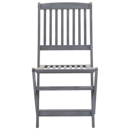 Folding Outdoor Chairs 4pcs with Cushions Solid Acacia Wood - Image 10