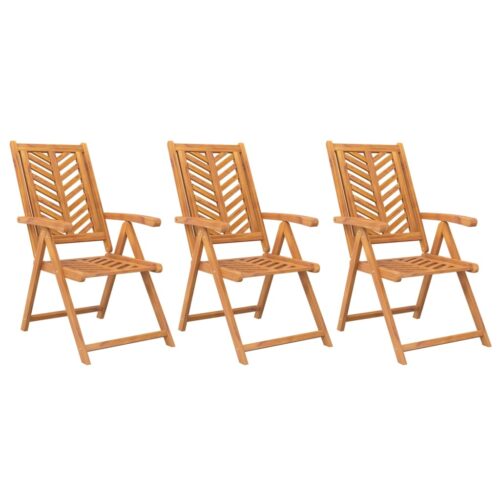 Reclining Garden Chairs 3pcs Solid Wood Acacia