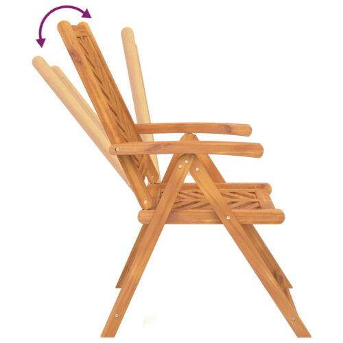 Reclining Garden Chairs 3pcs Solid Wood Acacia - Image 7