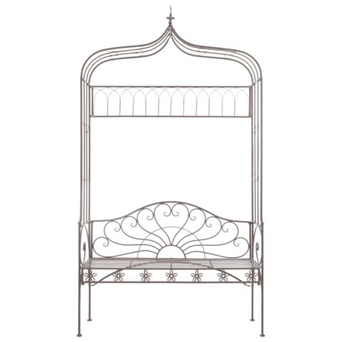 Garden Bench 122cm Iron Antique Brown