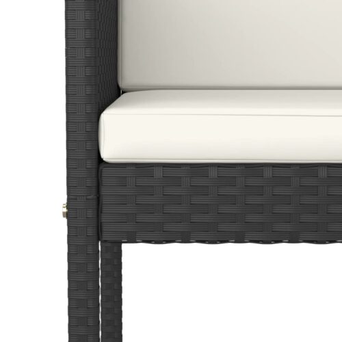Bar Stools 4pcs with Cushions Black Poly Rattan - Image 7