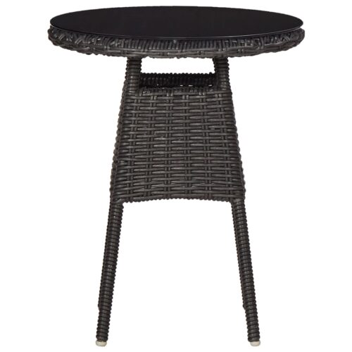 Garden Chairs 2pcs with Tea Table Poly Rattan Black - Image 3