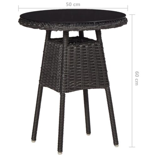 Garden Chairs 2pcs with Tea Table Poly Rattan Black - Image 11