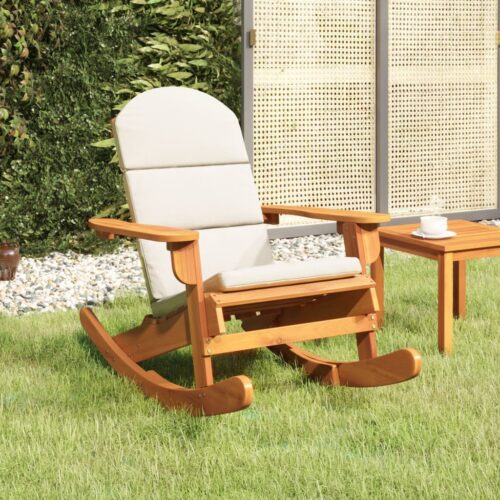 Adirondack Rocking Chair with Cushions Solid Wood Acacia - Image 2
