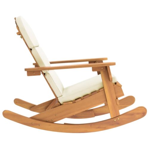 Adirondack Rocking Chair with Cushions Solid Wood Acacia - Image 4