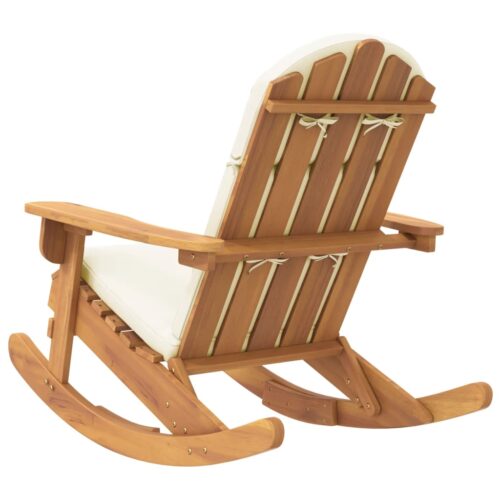 Adirondack Rocking Chair with Cushions Solid Wood Acacia - Image 5