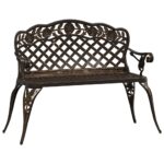 Garden Bench 108cm Cast Aluminium Bronze