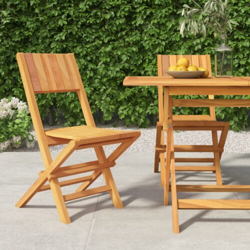 Folding Garden Chairs 2pcs 47x61x90cm Solid Wood Teak - Image 2