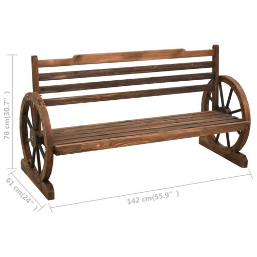 Garden Bench 142cm Solid Firwood - Image 8