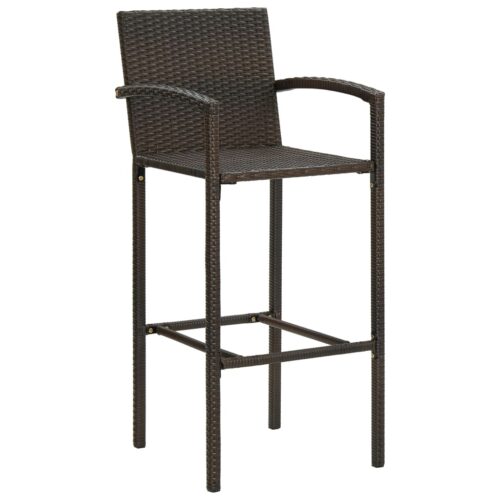 Bar Stools 4pcs Brown Poly Rattan