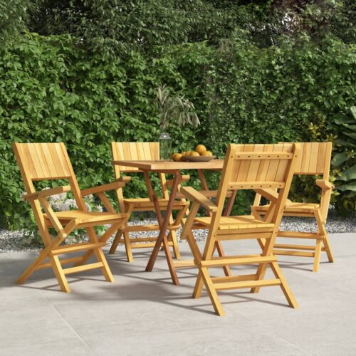 Folding Garden Chairs 4pcs 55x61x90cm Solid Wood Teak - Image 2
