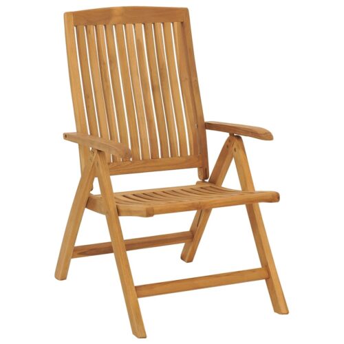 Reclining Garden Chairs with Cushions 4pcs Solid Wood Teak - Image 4