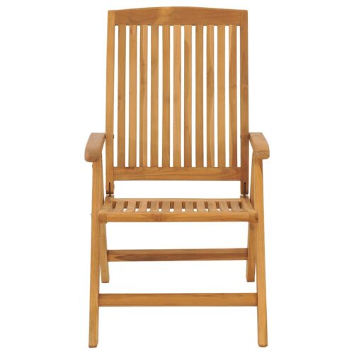 Reclining Garden Chairs with Cushions 4pcs Solid Wood Teak - Image 5