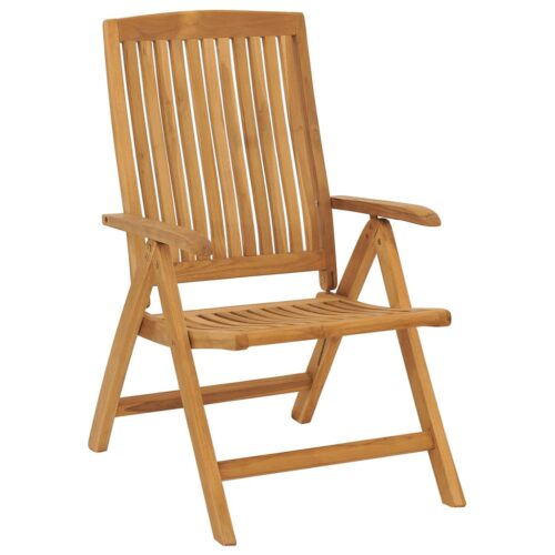 Reclining Garden Chairs with Cushions 2pcs Solid Wood Teak - Image 4