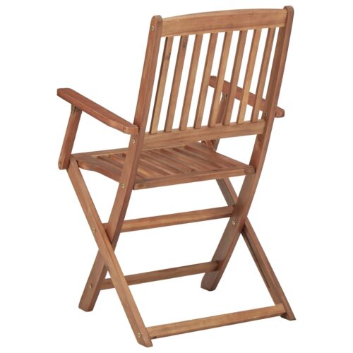 4x Outdoor Folding Chairs Cushions Set Garden Patio Dining Seater Solid Acacia - Image 7