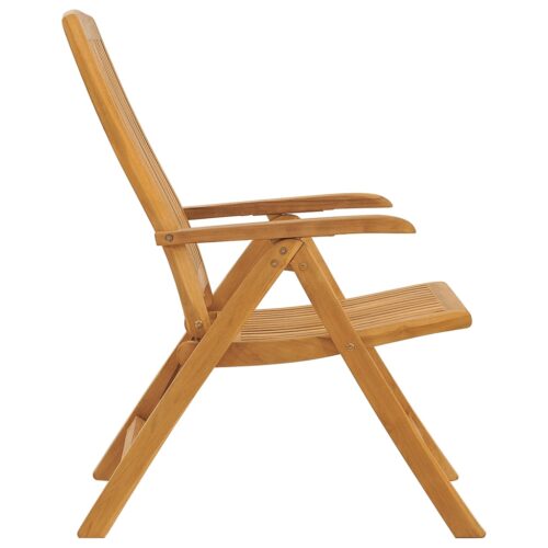 Reclining Garden Chairs with Cushions 2pcs Solid Wood Teak - Image 6
