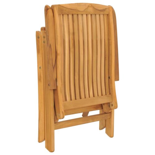 Reclining Garden Chairs with Cushions 2pcs Solid Wood Teak - Image 9