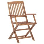 Folding Outdoor Chairs 8pcs Solid Wood Acacia